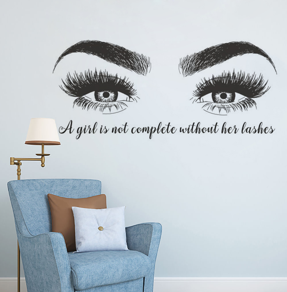 Pegatina de pared de vinilo pa - Eyelash Extension Quotes reseña y precio