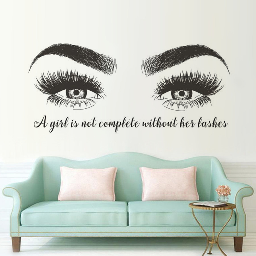Pegatina de pared de vinilo pa - Eyelash Extension Quotes reseña y precio