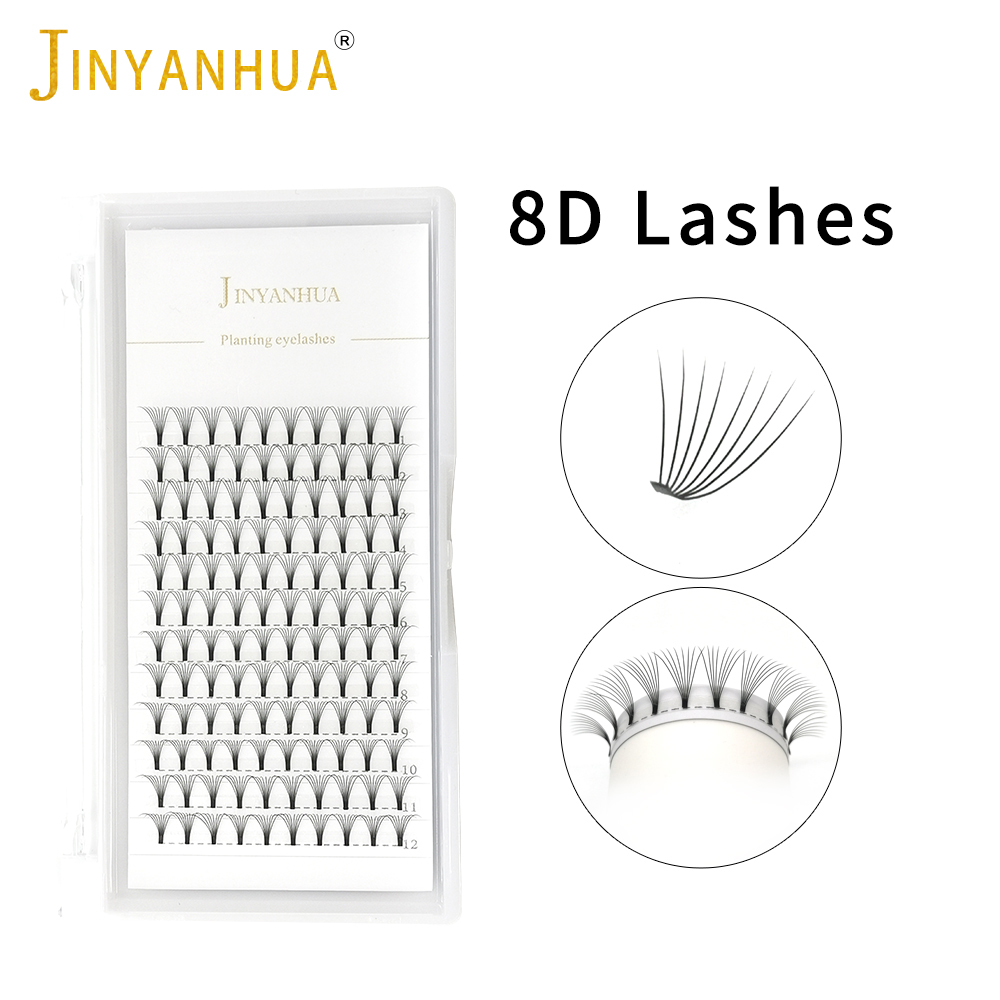 JINYANHUA 8D Fans extensión de - Eyelash Extension Russian reseña y precio